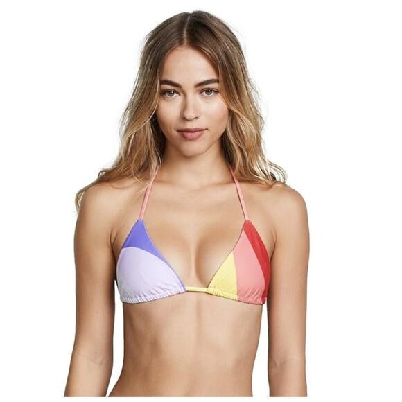 NWT Mara Hoffman Womens Arcadia String Tie Bikini Top Beach Surf Paddle Size L - Picture 1 of 5